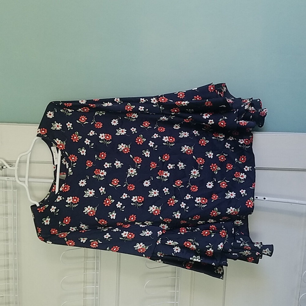 Milly Silk Blouse Keyhole Holly Bell-Sleeve Silk Top Blouse Shirt Floral